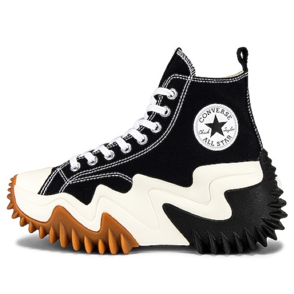 Like New Run Star Motion Hi Sneaker in Black, White, & Gum Honey